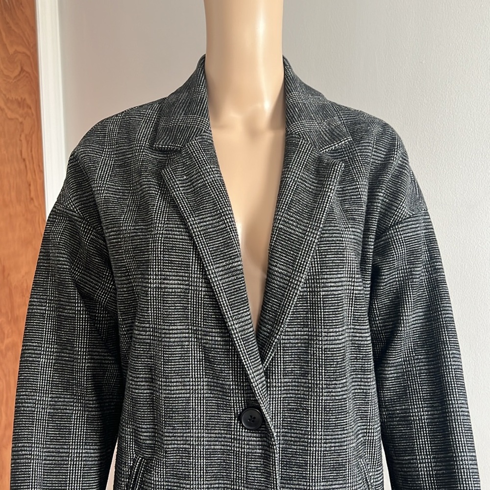 Madewell Glen Plaid Oversize Knit Blazer Size M - Picture 6 of 15